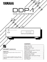 Yamaha DDP-1 - Owners Manual
